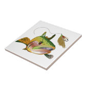 forel en vliegen tegeltje (Zijkant)