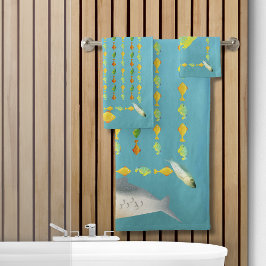 Forel- en vriendenvispatroon bad handdoek