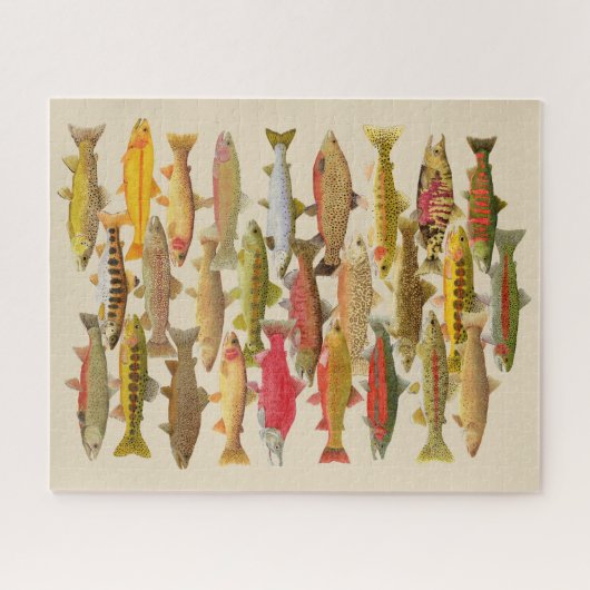 forel- en zalmpuzzel legpuzzel (Horizontaal)