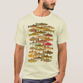 forel- en zalmsoorten t-shirt (Voorkant)