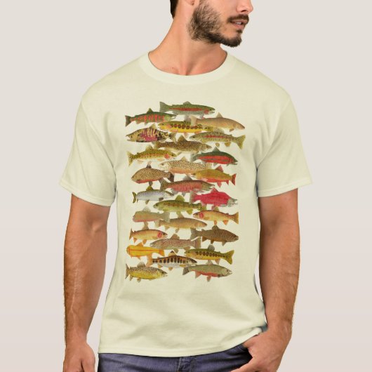 forel- en zalmsoorten t-shirt (Voorkant)
