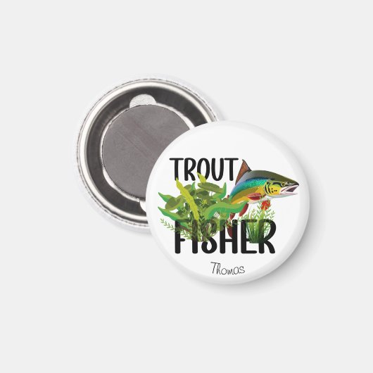 Forel Fisher Regenboogforel in natuurlijke omgevin Magneet (Voorkant / Achterkant)