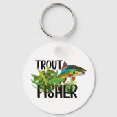 Forel Fisher Regenboogforel in natuurlijke omgevin Sleutelhanger (Voorkant)
