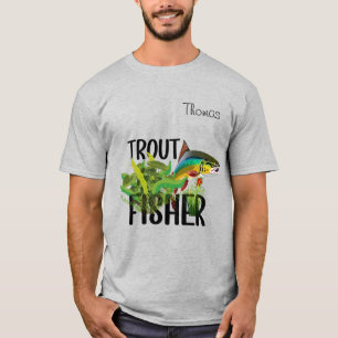 Forel Fisher Regenboogforel in natuurlijke omgevin T-shirt