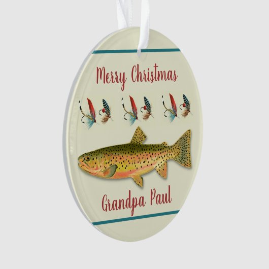 Forel Gevist Grootvader Fotosjabloon Ornament (voorkant)