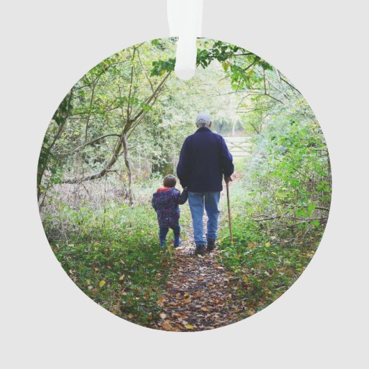 Forel Gevist Grootvader Fotosjabloon Ornament (achterkant)