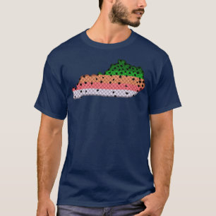 Forel Gevist regenboogforelpatroon in de staat Ken T-shirt
