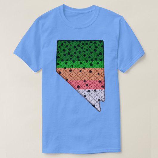 Forel Gevist regenboogforelpatroon Nevada State M T-shirt (Design voorkant)