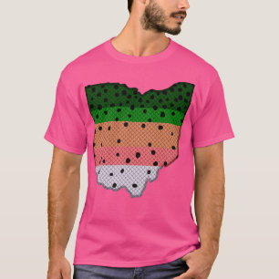 Forel Gevist regenboogforelpatroon Ohio State kaar T-shirt