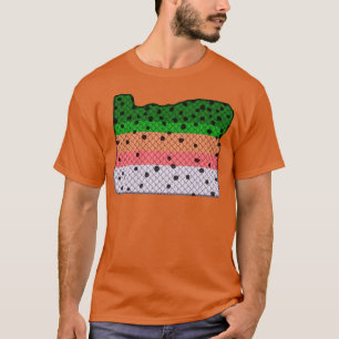 Forel Gevist Regenboogforelpatroon Oregon State M T-shirt