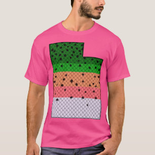 Forel Gevist regenboogforelpatroon Utah State Map T-shirt