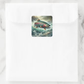 Forel Illustratie Vierkante Sticker (Tas)