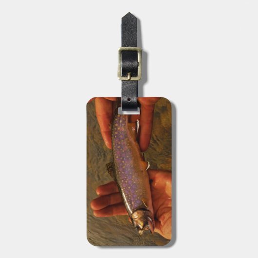 forel in handen bagagelabel (Voorkant verticaal)