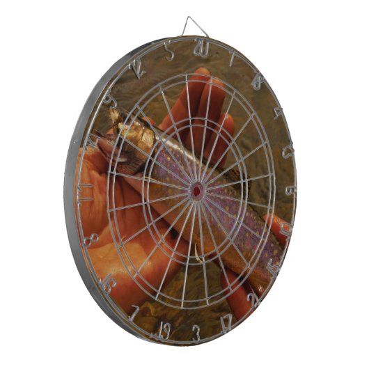 forel in handen dartbord (Voorkant Links)