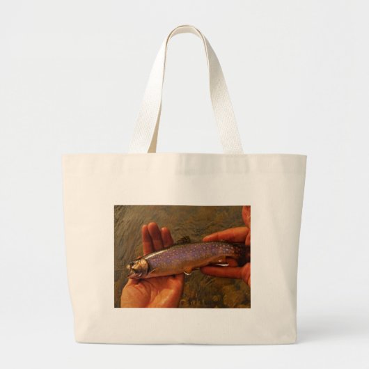 forel in handen grote tote bag (Voorkant)