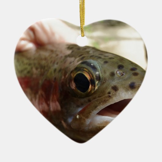 Forel in handen keramisch ornament (Voorkant)
