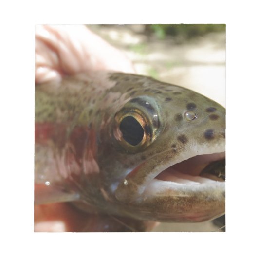 Forel in handen notitieblok (Voorkant)