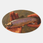 forel in handen ovale sticker (Voorkant)