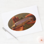 forel in handen ovale sticker (Envelop)