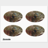 Forel in handen ovale sticker (Vel)