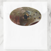 Forel in handen ovale sticker (Tas)