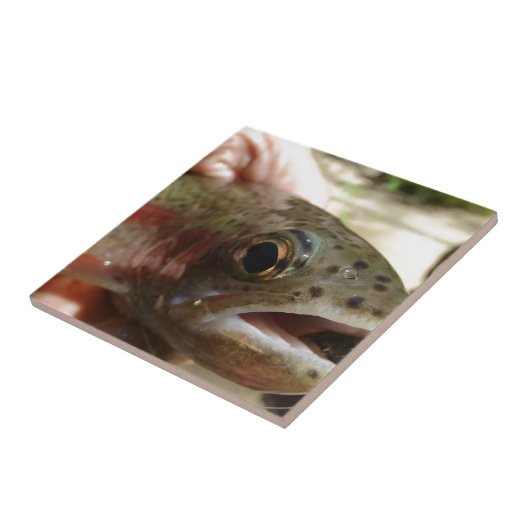 forel in handen tegeltje (Zijkant)