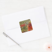 Forel in handen vierkante sticker (Envelop)