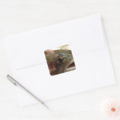 Forel in handen vierkante sticker (Envelop)