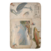 forel in het meer Lodge Fly Fishing Trout Fish Mo Badmat (Voorkant Verticaal)