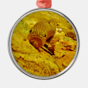 Forel in stroom metalen ornament