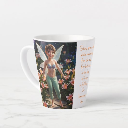 forel lelie bloem fee latte mok (Linkerhoek)