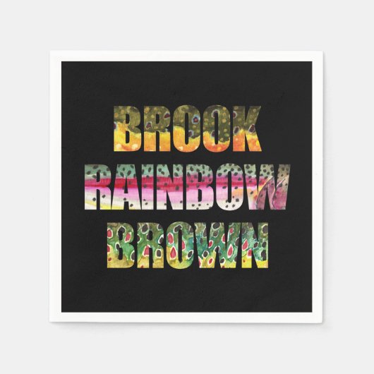 Forel Skins van de beek, regenboog, bruin Servetten (Voorkant)