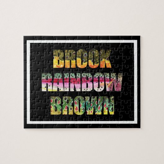 Forel Skins van de Brook, regenboog, bruin Legpuzzel (Horizontaal)