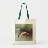 Forel springend uit water door S.A. Kilbourne Vint Tote Bag (Voorkant)