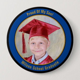 Forel van uw Afstuderen blauwe goudfoto-Button Ronde Button 4,0 Cm