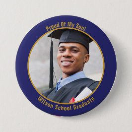 Forel van uw Afstuderen foto Button Gold en blauw