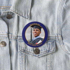 Forel van uw Afstuderen foto Button Gold en blauw