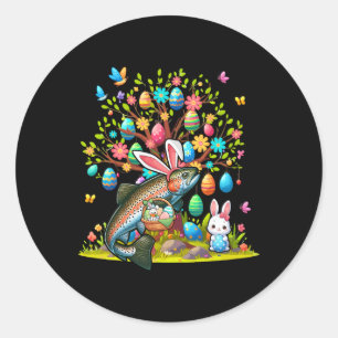 Forel Vis Bunny Paaseieren Schattigee Boomkostuum Ronde Sticker