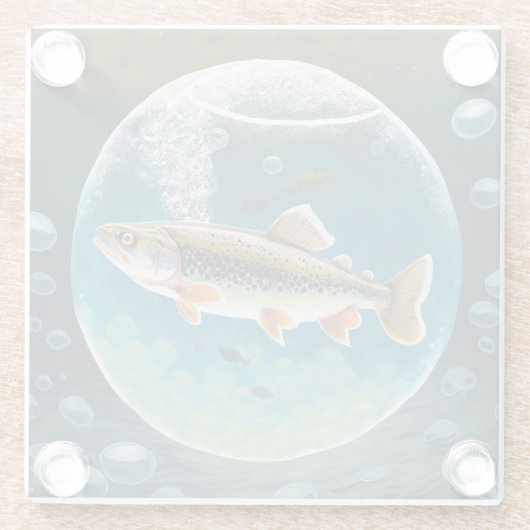 Forel Vis Glazen Onderzetter (Achterkant)