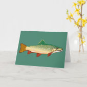 Forel vis verjaardag kunst kaart (Gele Bloem)