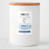 Forel Visfilets Productlabel met Logo Voedselcontainer Etiket (Voorkant)