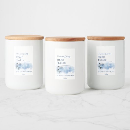 Forel Visfilets Productlabel Voedselcontainer Etiket (Flessen)