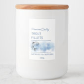 Forel Visfilets Productlabel Voedselcontainer Etiket (Voorkant)