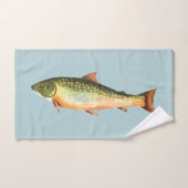 Forel vispatroon op blauw en wit bad handdoek (Handdoek)