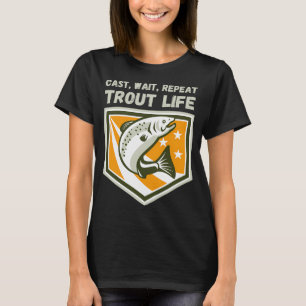Forel vissen – Gieten Wachten Herhalen Springende T-shirt