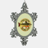 forel vissen meer tin sneeuwvlok ornament (Links)