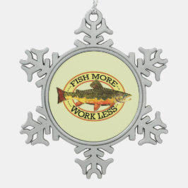 forel vissen meer tin sneeuwvlok ornament