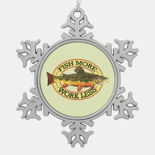 forel vissen meer tin sneeuwvlok ornament (Voorkant)