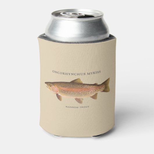 Forel vissen met regenboogforel afbeelding blikjeskoeler (Blikje Achterkant)