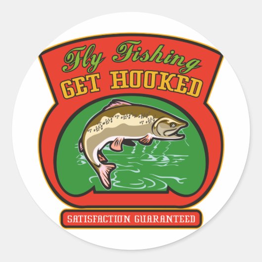 forel vissen springen vliegvissen ronde sticker (Voorkant)